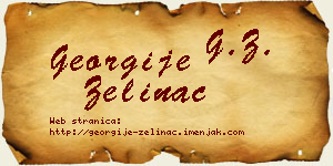 Georgije Zelinac vizit kartica